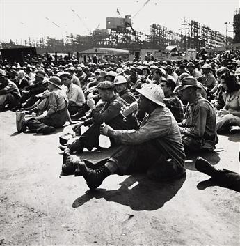 DOROTHEA LANGE (1895 - 1965) A selection of 5 photos from the Kaiser Shipyards in Richmond, California. Circa 1942-43; printed circa 19